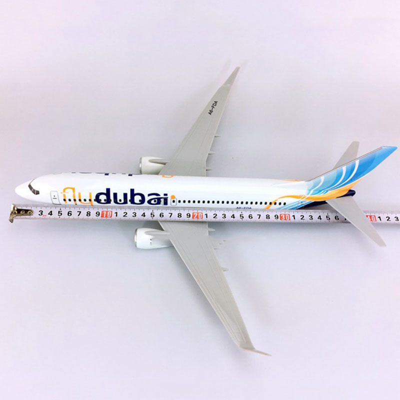 40CM airlines Aircraft 1/111 Scale FLY DUBAI Boeing B737-800 airplane Aviation airplane toys diecast plastic plane gifts kids