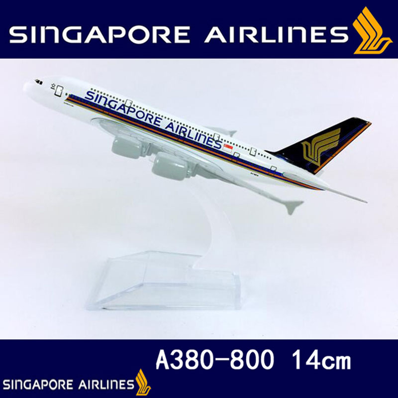 14CM 1:400 Airbus A380-800 model aircraft Singapore airplanes landing gear with base Diecast Airplane display toy collectible 14CM 1:400 Airbus A380-800 model aircraft Singapore airplanes landing gear with base Diecast Airplane display toy collectible