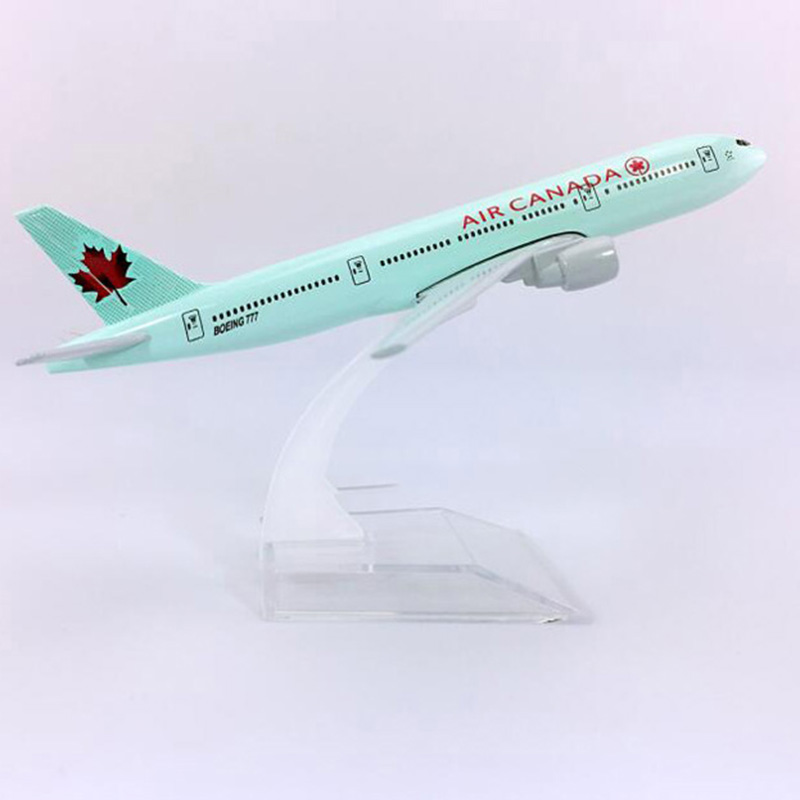 16CM Canada aviation Diecast Airplaen 1:400 Scale Boeing B777-200 model alloy aircraft with base collectible display toy plane