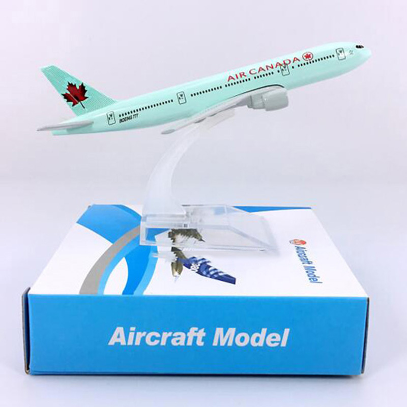 16CM Canada aviation Diecast Airplaen 1:400 Scale Boeing B777-200 model alloy aircraft with base collectible display toy plane