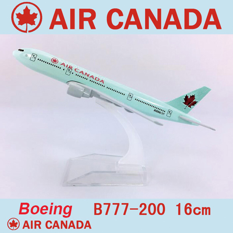 16CM Canada aviation Diecast Airplaen 1:400 Scale Boeing B777-200 model alloy aircraft with base collectible display toy plane