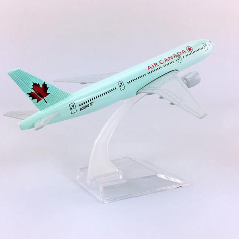 16CM Canada aviation Diecast Airplaen 1:400 Scale Boeing B777-200 model alloy aircraft with base collectible display toy plane
