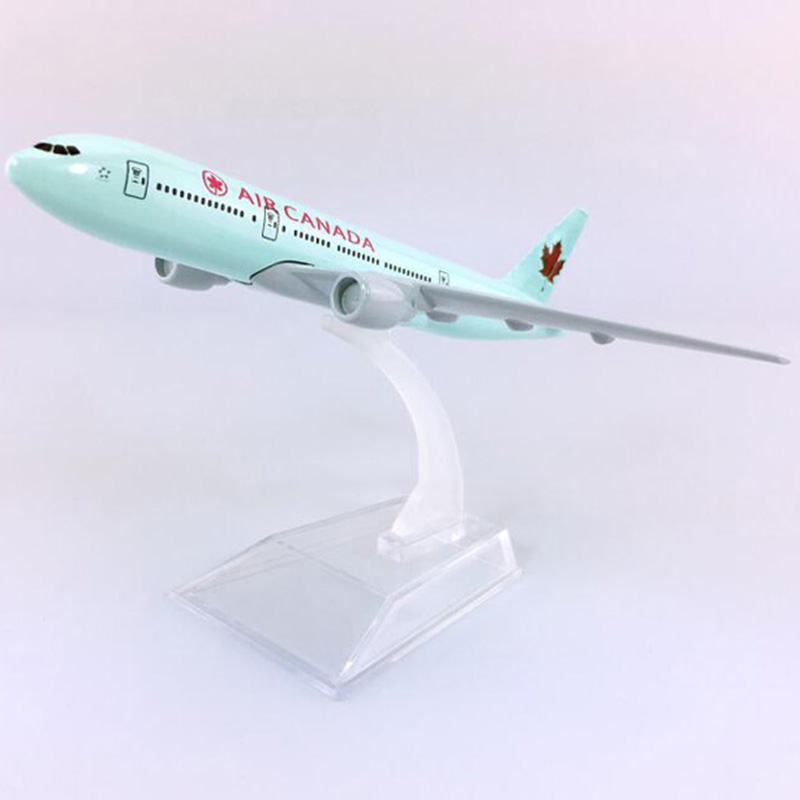 16CM Canada aviation Diecast Airplaen 1:400 Scale Boeing B777-200 model alloy aircraft with base collectible display toy plane