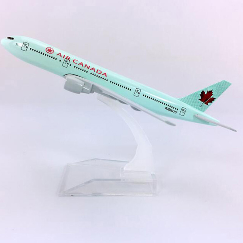 16CM Canada aviation Diecast Airplaen 1:400 Scale Boeing B777-200 model alloy aircraft with base collectible display toy plane