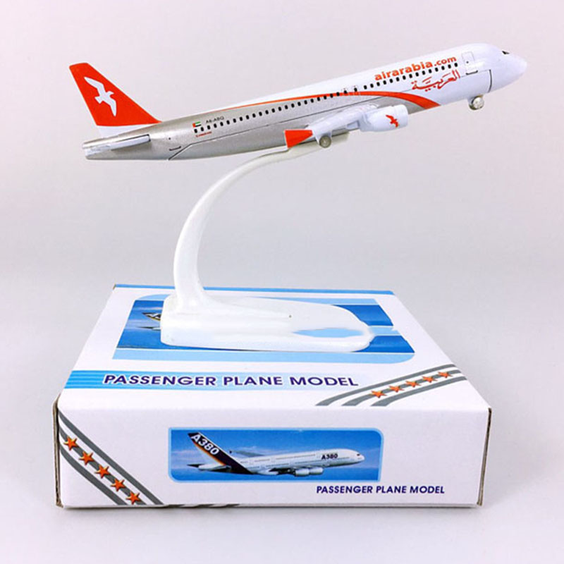 16CM 1:400 Airbus A320-200 model Airarabia airline aircraft landing gear W base alloy Diecast Airplane collectible Plane display
