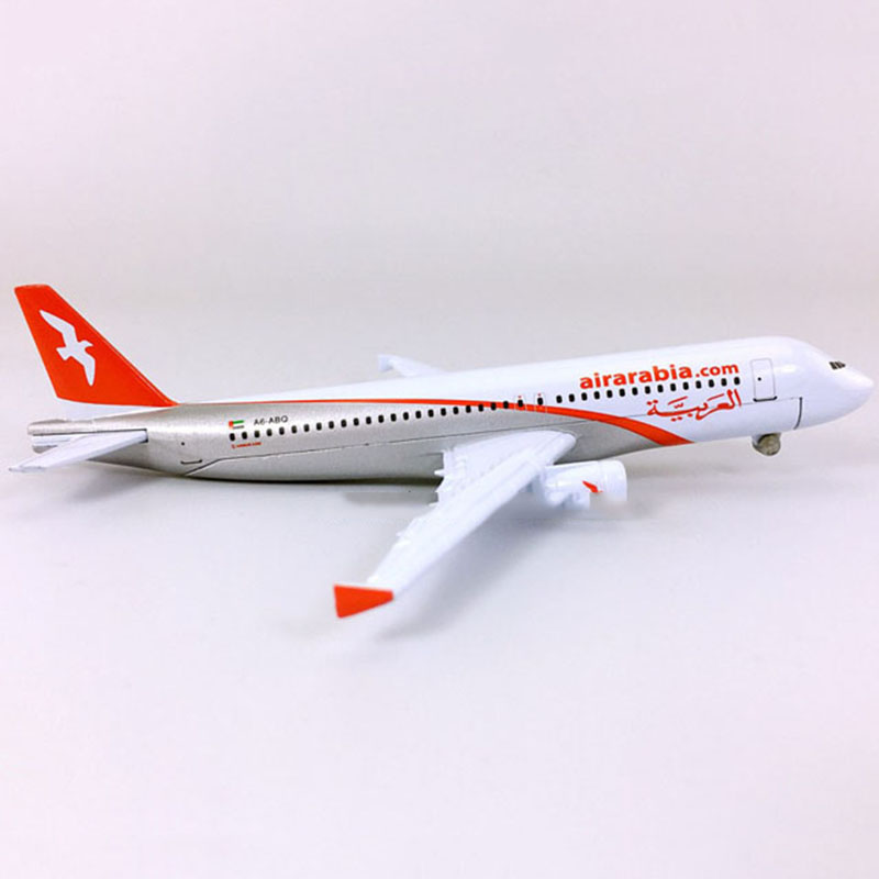 16CM 1:400 Airbus A320-200 model Airarabia airline aircraft landing gear W base alloy Diecast Airplane collectible Plane display