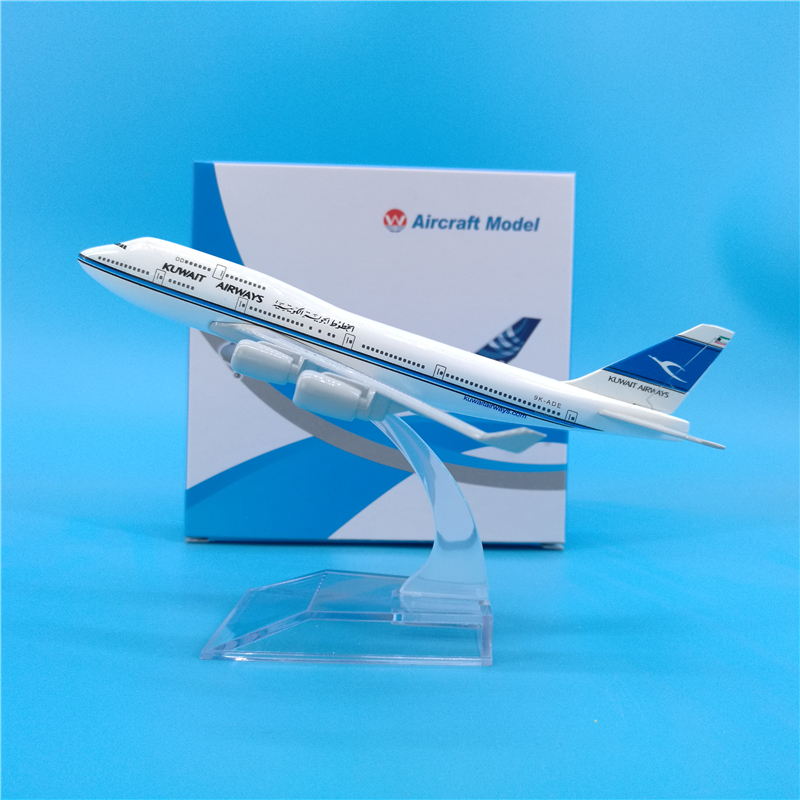 16CM 1:400 Boeing 747 B747 model airplanes Kuwait Airways w base alloy aircraft plane collectible display toy model collection