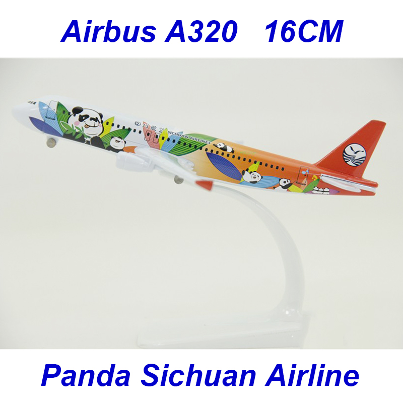 16CM 1:400 Airbus A320 model Air Sichuan Panda airline Aircraft W landing gear base alloy Airplane Diecasting plane collectible