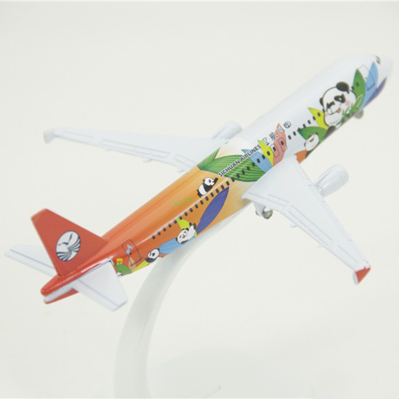 16CM 1:400 Airbus A320 model Air Sichuan Panda airline Aircraft W landing gear base alloy Airplane Diecasting plane collectible