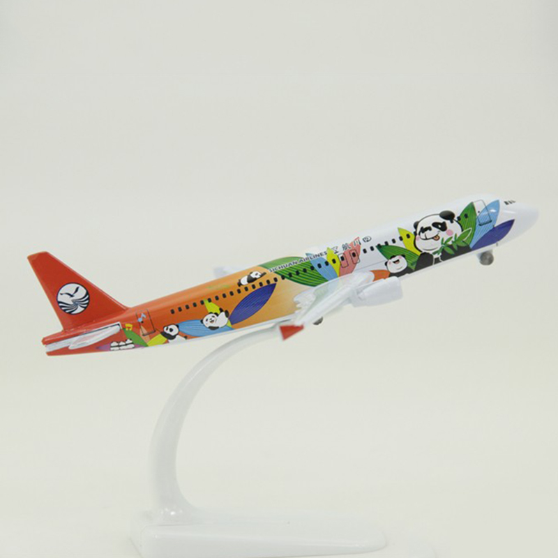 16CM 1:400 Airbus A320 model Air Sichuan Panda airline Aircraft W landing gear base alloy Airplane Diecasting plane collectible