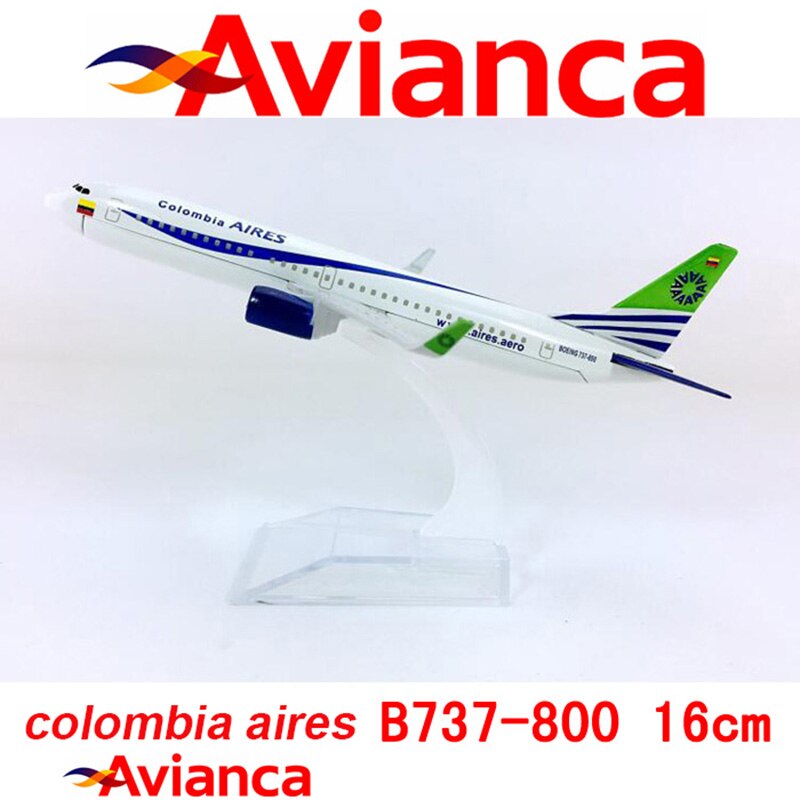 16CM Alloy aircraft model 1/400 Scale Boeing B737-800 AVIANCA aires airlines diecast airplane toys Collection plane gift for kid