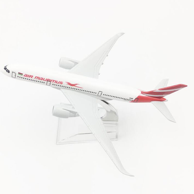 16CM 1:400 Scale Airbus A350 Airlines Model landing gear Aircraft Alloy Mauritius Airlines Aircraft W Stand base Plane Collectio