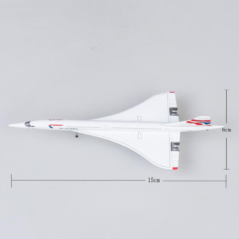 15CM Airplane 1:400 Concorde Air British 1976-2003 Airline model Diecast Alloy Aircraft with landing gear base Kids Plane Toys