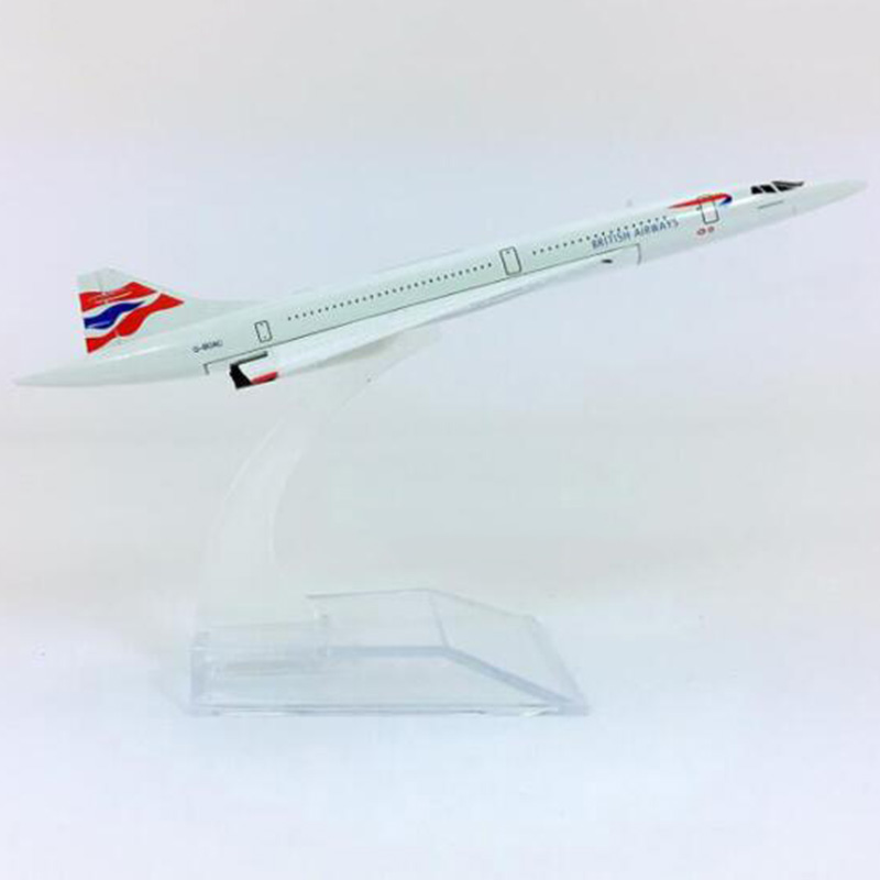 16CM Diecast Alloy Aircraft 1:400 British Airline Supersonic speed airplane model with base plane collectible display toy Gift