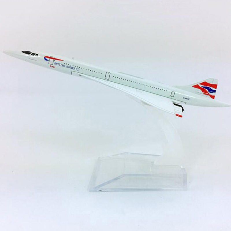 16CM Diecast Alloy Aircraft 1:400 British Airline Supersonic speed airplane model with base plane collectible display toy Gift