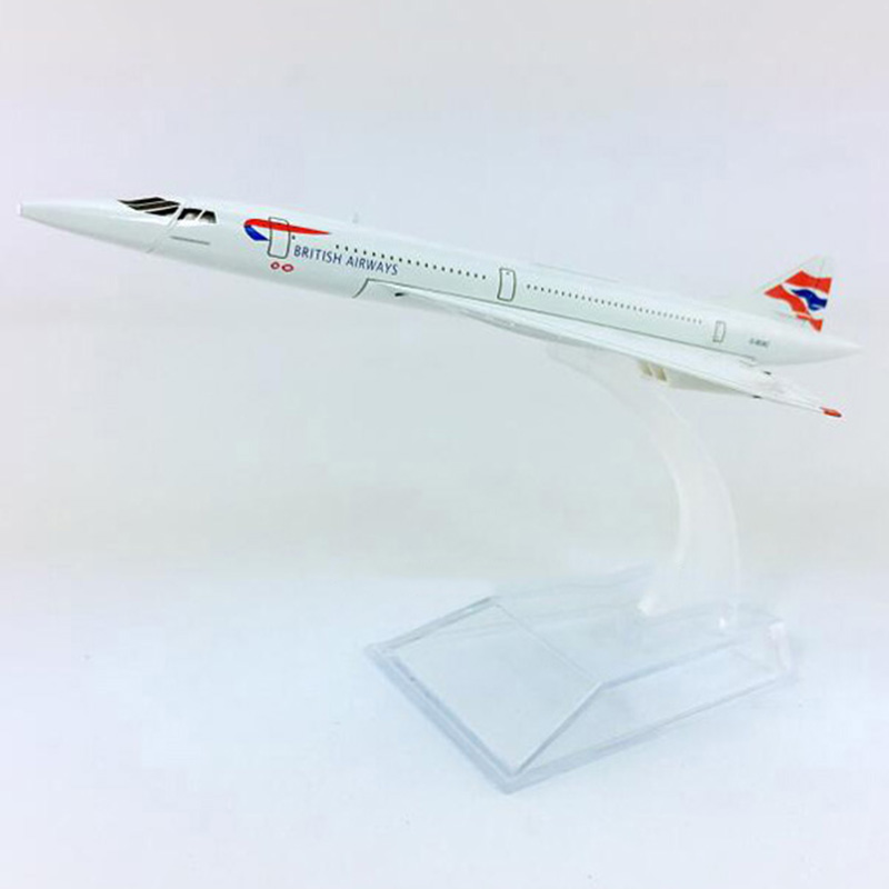 16CM Diecast Alloy Aircraft 1:400 British Airline Supersonic speed airplane model with base plane collectible display toy Gift