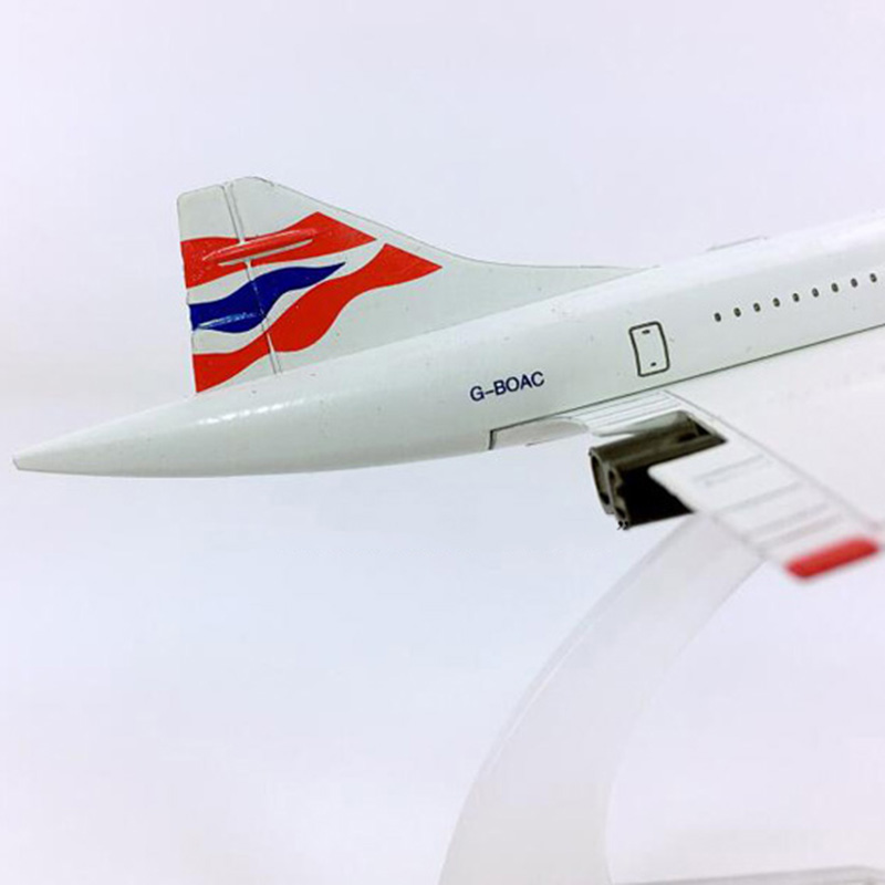 16CM Diecast Alloy Aircraft 1:400 British Airline Supersonic speed airplane model with base plane collectible display toy Gift