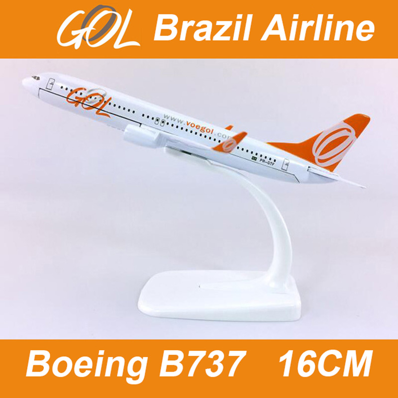 16CM Boeing B737-800 Brazil GOL airlines 1/400 SCALE airplane model toys aircraft diecast plastic alloy plane gifts for kids