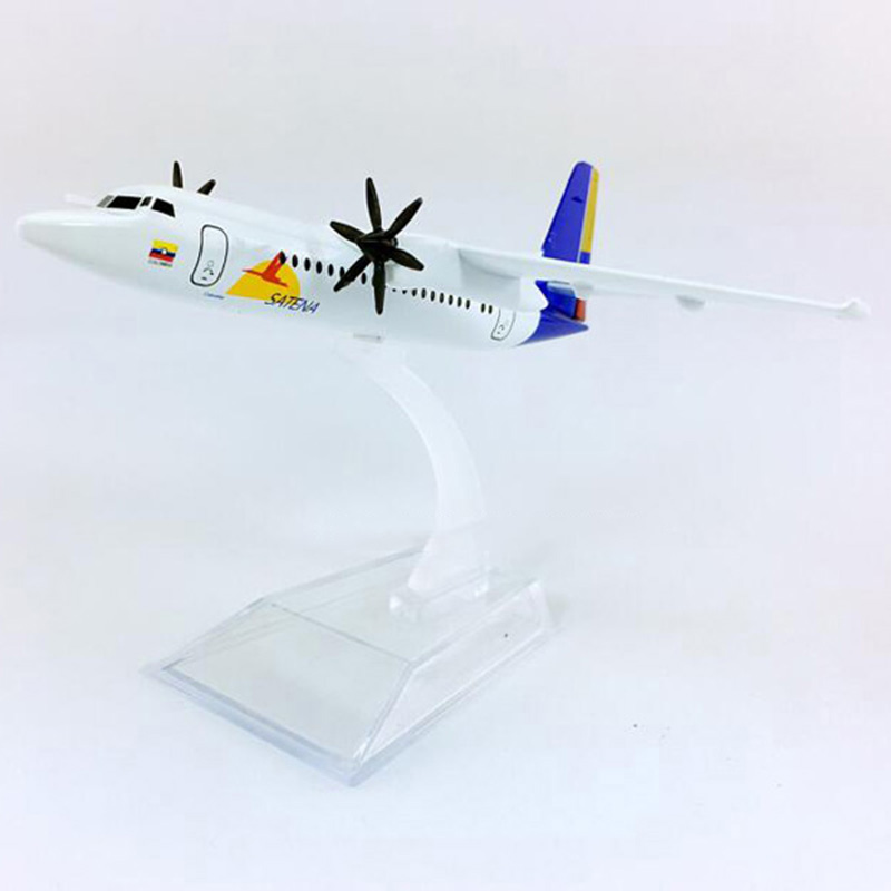 16CM Static Diecast Aircraft 1:400 FK50 Colombia Satena model AVIANCA airlines landing gear base alloy airplane display Gift Toy