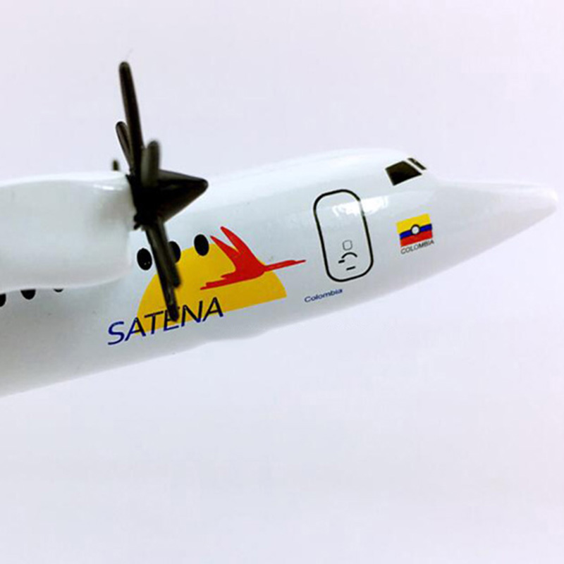 16CM Static Diecast Aircraft 1:400 FK50 Colombia Satena model AVIANCA airlines landing gear base alloy airplane display Gift Toy