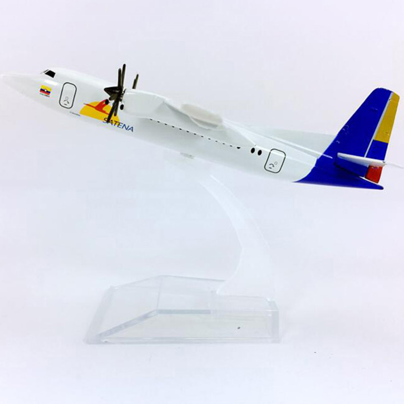 16CM Static Diecast Aircraft 1:400 FK50 Colombia Satena model AVIANCA airlines landing gear base alloy airplane display Gift Toy