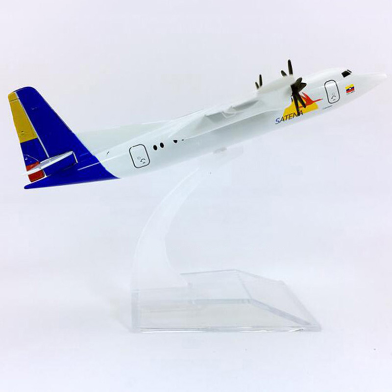 16CM Static Diecast Aircraft 1:400 FK50 Colombia Satena model AVIANCA airlines landing gear base alloy airplane display Gift Toy