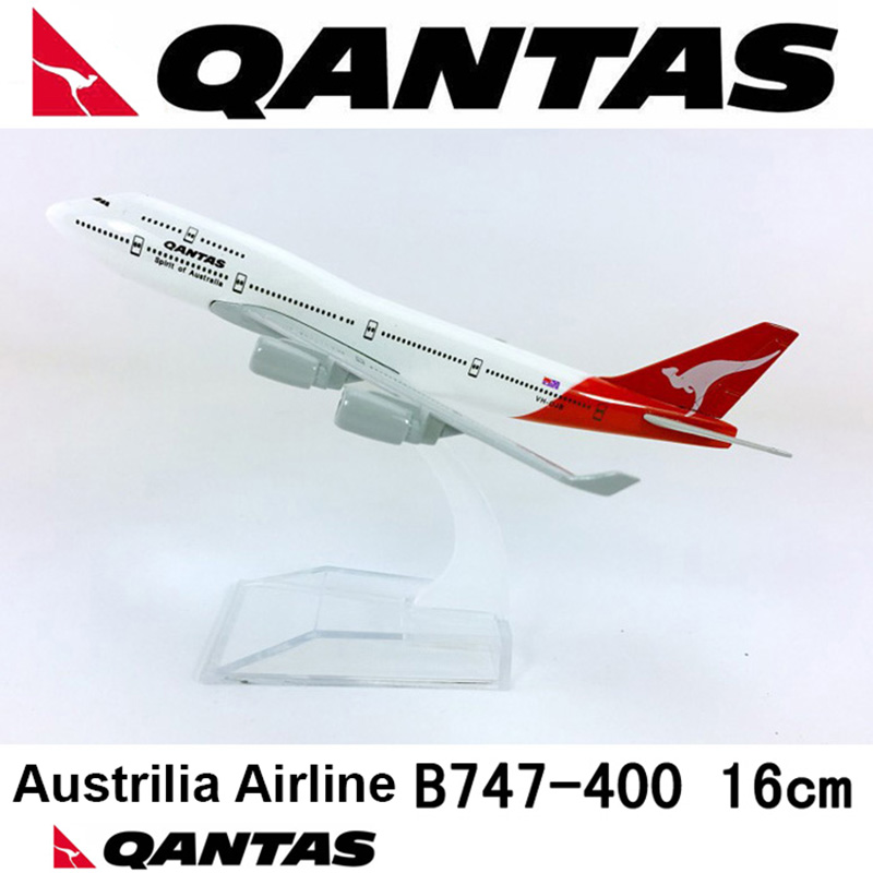 16CM Diecast Aircraft 1:400 Boeing B747-400 model QANTAS Australia airline with base alloy airplane display collection ChildGift 16CM Diecast Aircraft 1:400 Boeing B747-400 model QANTAS Australia airline with base alloy airplane display collection ChildGift