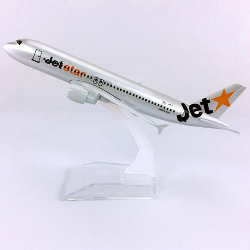 16CM Diecast Aircraft 1:400 Airbus A320-200 model JETSTAR airline W base alloy airplane collectible display Plane collection Toy