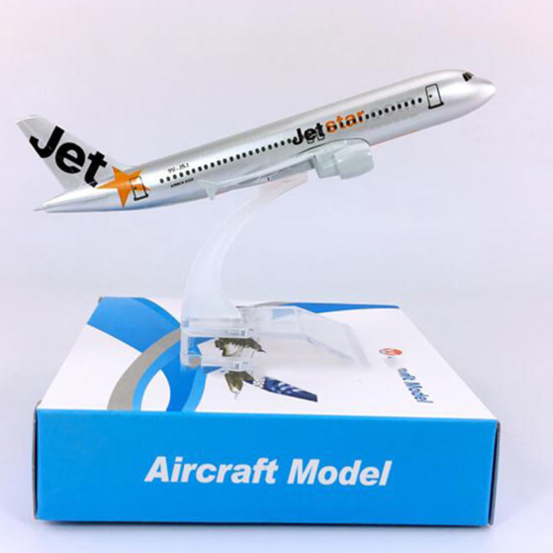 16CM Diecast Aircraft 1:400 Airbus A320-200 model JETSTAR airline W base alloy airplane collectible display Plane collection Toy