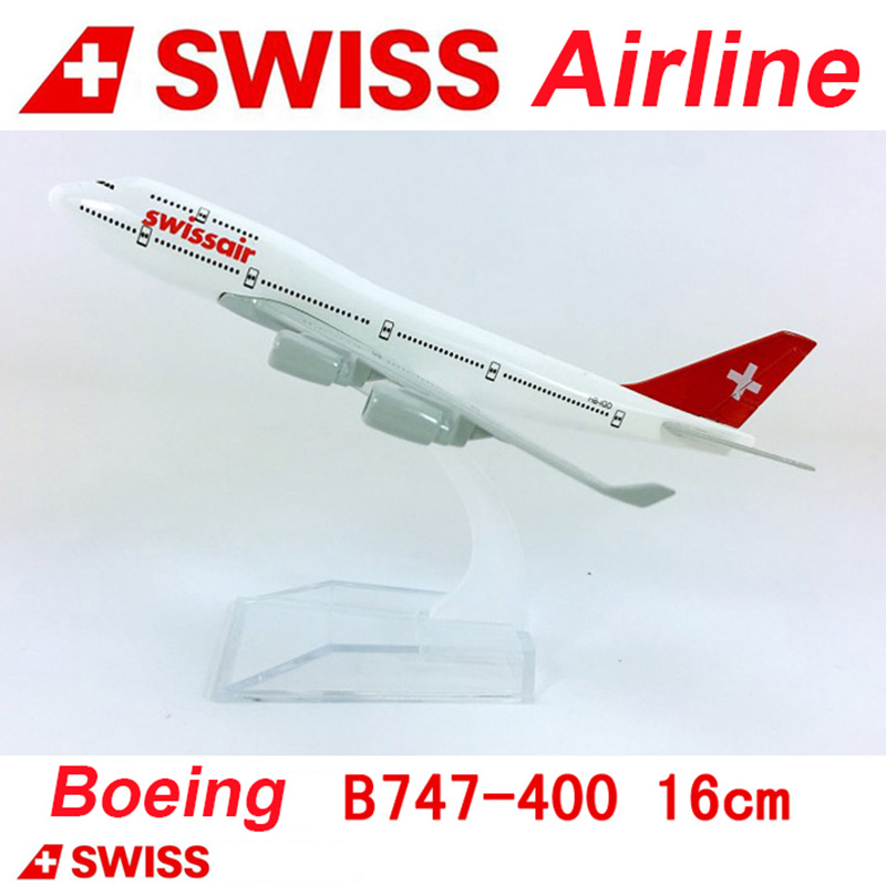 16CM aircraft model 1:400 Boeing B747-400 Switzerland airlines SWISSAIR W base airbus alloy Diecast plane collectible displayToy 16CM aircraft model 1:400 Boeing B747-400 Switzerland airlines SWISSAIR W base airbus alloy Diecast plane collectible displayToy