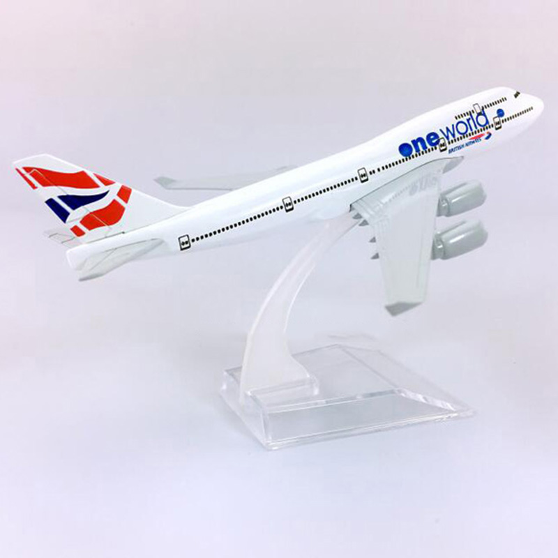 16CM Static Aircraft Model 1:400 Boeing B747-400 British airways Plane landing gear airbus alloy airplane collectible display