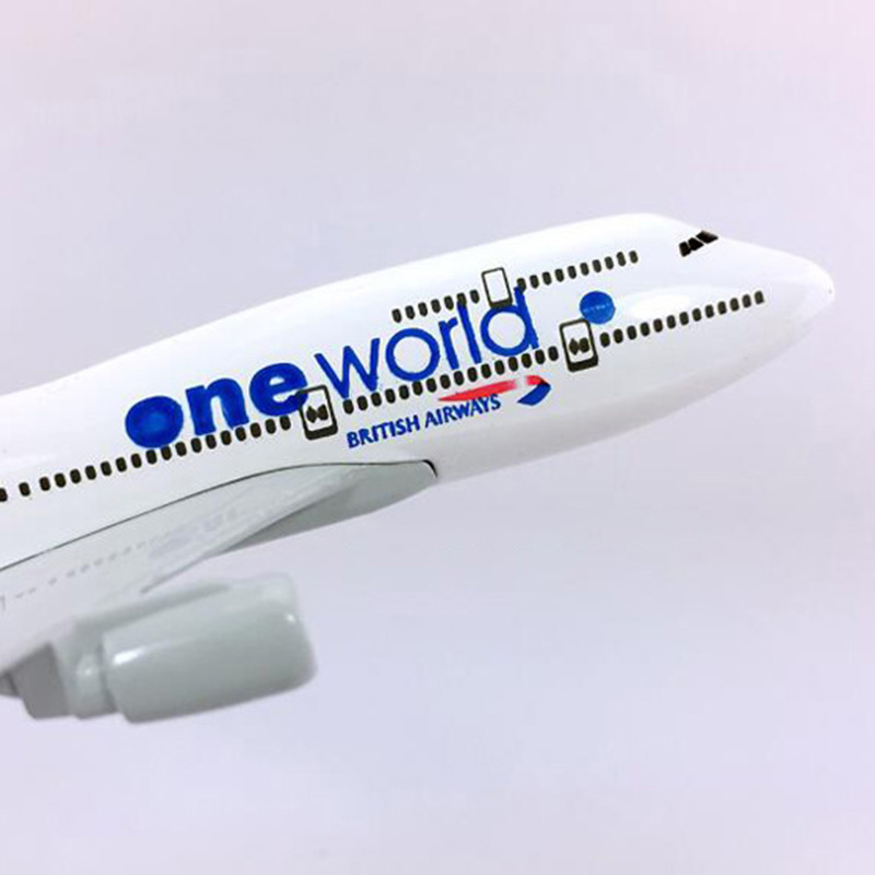 16CM Static Aircraft Model 1:400 Boeing B747-400 British airways Plane landing gear airbus alloy airplane collectible display