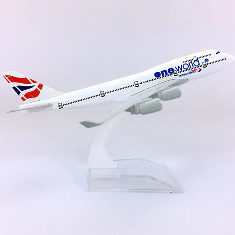16CM Static Aircraft Model 1:400 Boeing B747-400 British airways Plane landing gear airbus alloy airplane collectible display
