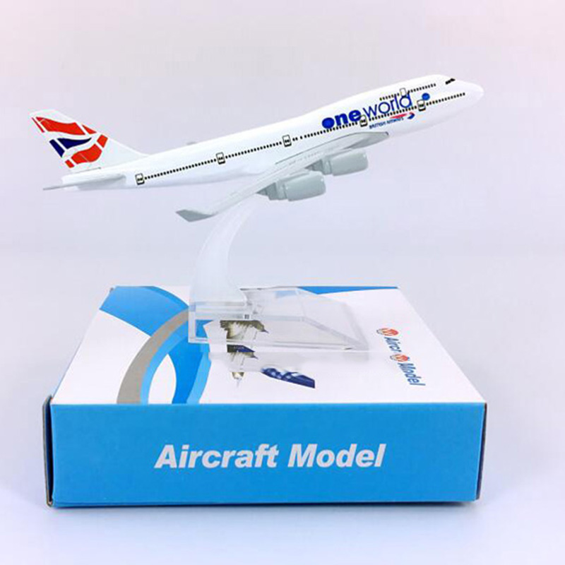 16CM Static Aircraft Model 1:400 Boeing B747-400 British airways Plane landing gear airbus alloy airplane collectible display
