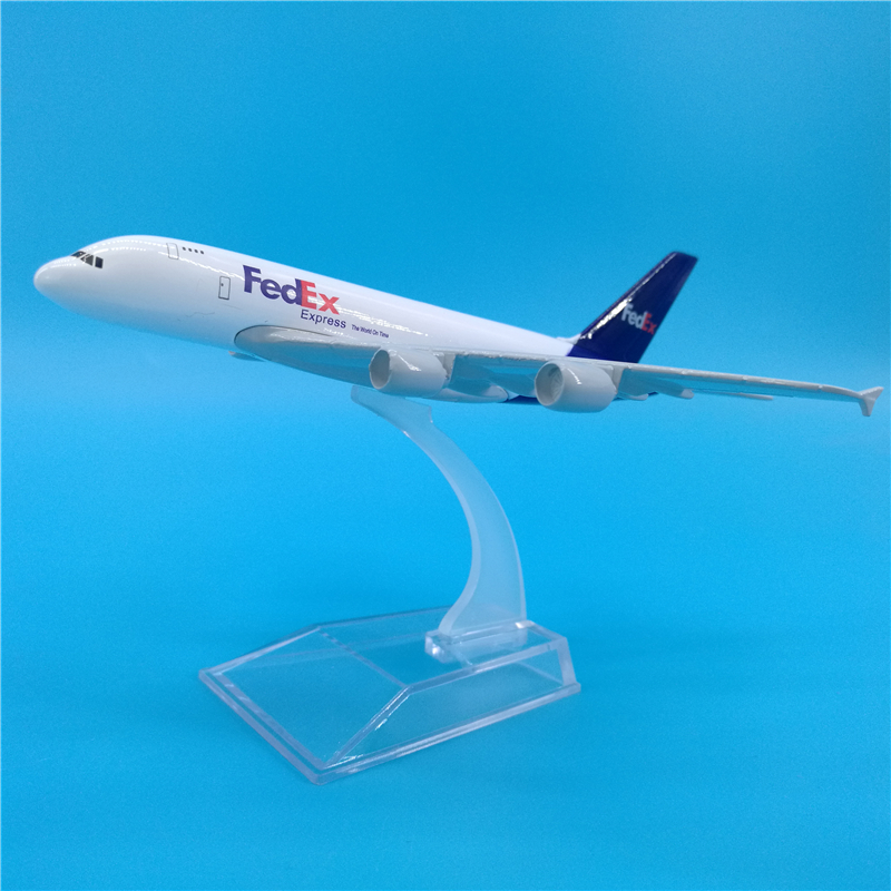 16CM Fedex airline Aircraft model 1:400 Airbus A380 model diecast alloy Airplane Toys display plane collection kids Gift childre