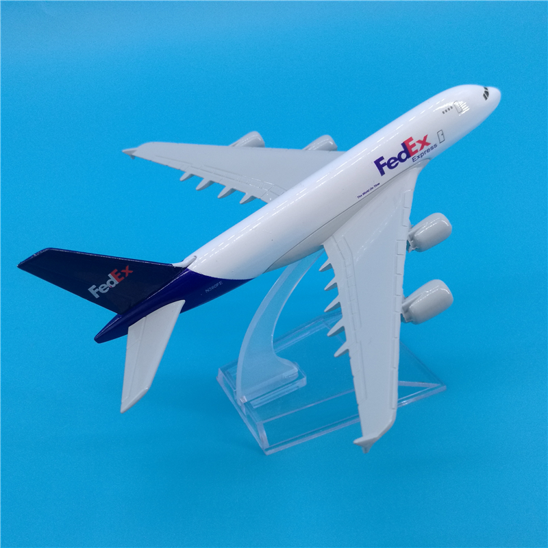 16CM Fedex airline Aircraft model 1:400 Airbus A380 model diecast alloy Airplane Toys display plane collection kids Gift childre