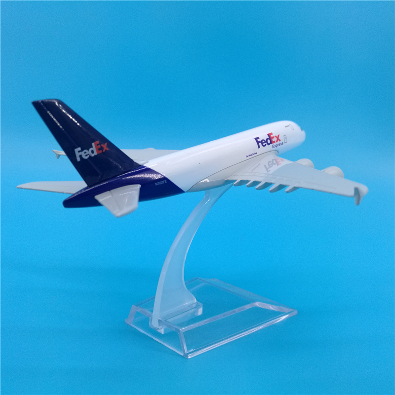 16CM Fedex airline Aircraft model 1:400 Airbus A380 model diecast alloy Airplane Toys display plane collection kids Gift childre
