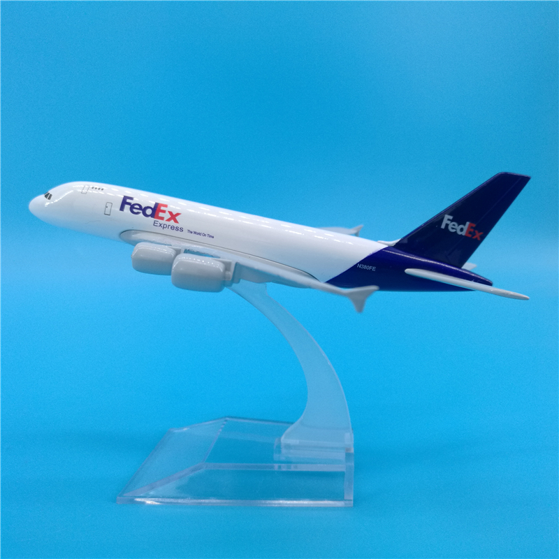 16CM Fedex airline Aircraft model 1:400 Airbus A380 model diecast alloy Airplane Toys display plane collection kids Gift childre