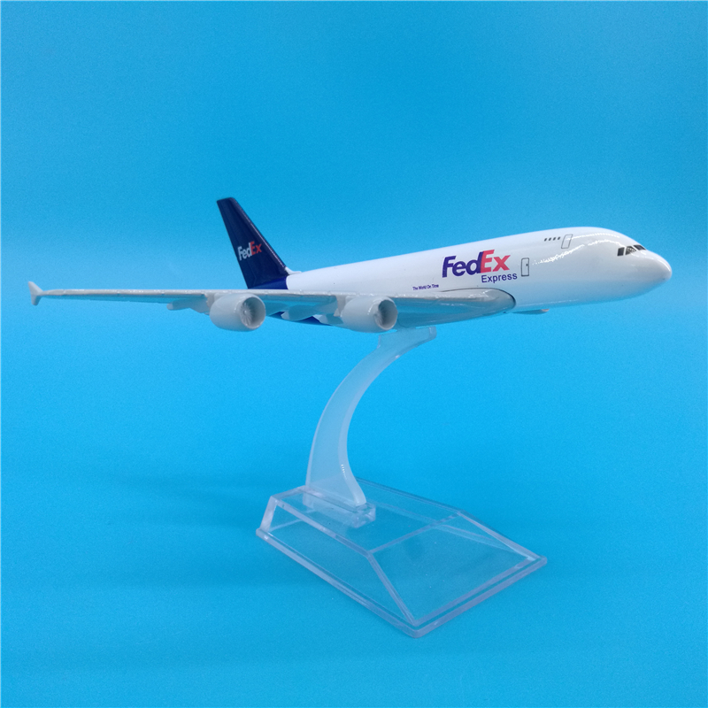 16CM Fedex airline Aircraft model 1:400 Airbus A380 model diecast alloy Airplane Toys display plane collection kids Gift childre