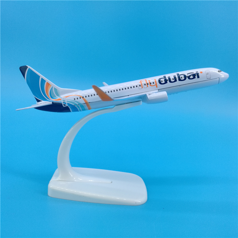 Standing aviation model 16CM1 / 400 scale Boeing B737-800 FLY Dubai Airlines aircraft model die-cast plastic alloy aircraft