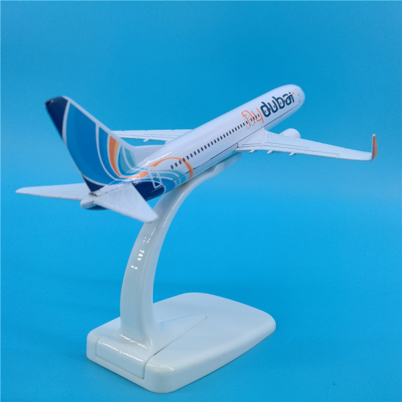 Standing aviation model 16CM1 / 400 scale Boeing B737-800 FLY Dubai Airlines aircraft model die-cast plastic alloy aircraft