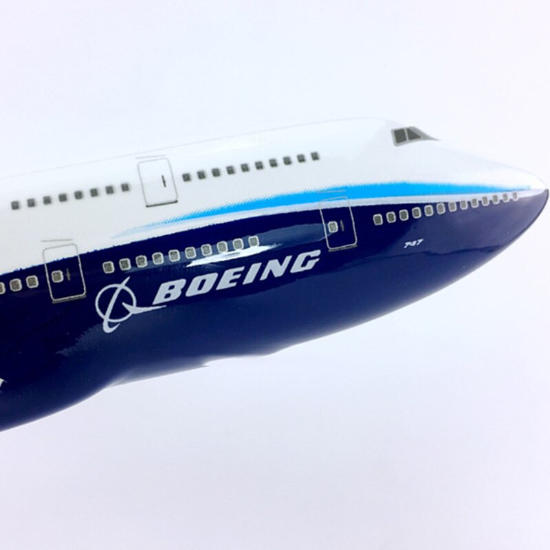 30CM simulation Aircraft 1:230 scale Boeing B747-400 model airline W base diecast plastic alloy aircraft Toy gifts F kids plane