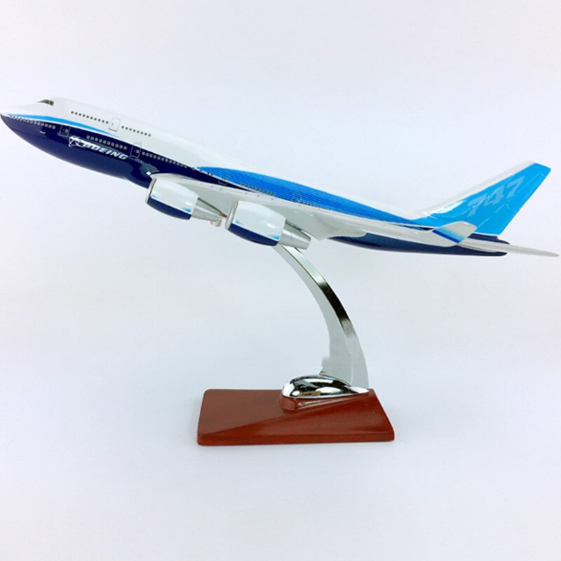30CM simulation Aircraft 1:230 scale Boeing B747-400 model airline W base diecast plastic alloy aircraft Toy gifts F kids plane
