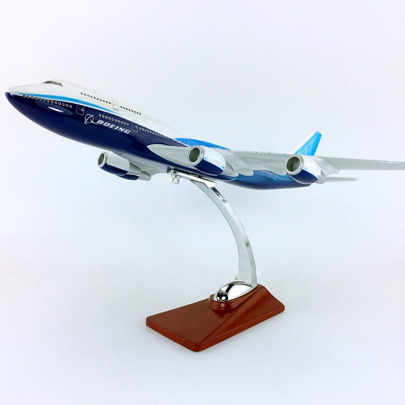 30CM simulation Aircraft 1:230 scale Boeing B747-400 model airline W base diecast plastic alloy aircraft Toy gifts F kids plane