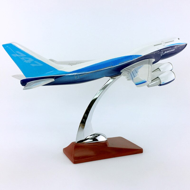 30CM simulation Aircraft 1:230 scale Boeing B747-400 model airline W base diecast plastic alloy aircraft Toy gifts F kids plane
