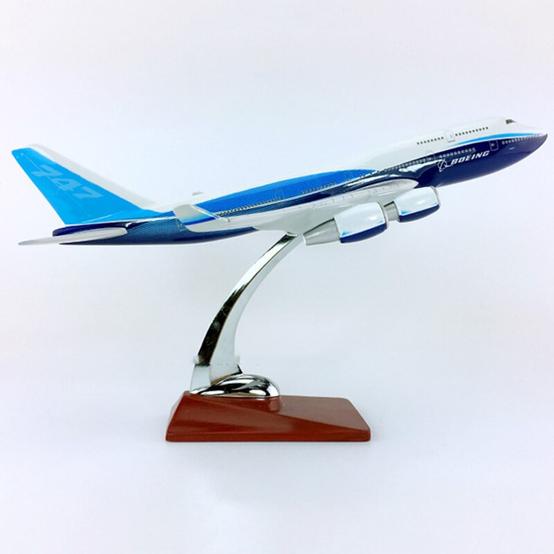 30CM simulation Aircraft 1:230 scale Boeing B747-400 model airline W base diecast plastic alloy aircraft Toy gifts F kids plane