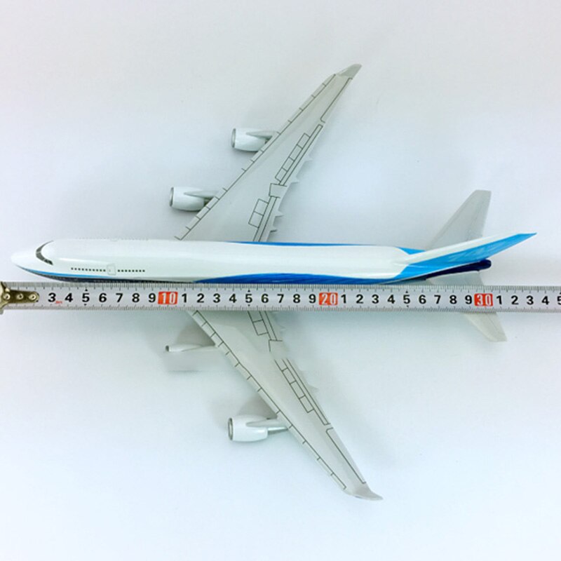 30CM simulation Aircraft 1:230 scale Boeing B747-400 model airline W base diecast plastic alloy aircraft Toy gifts F kids plane