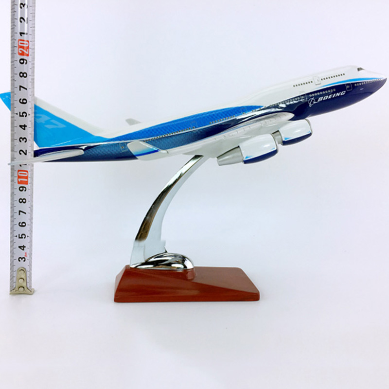 30CM simulation Aircraft 1:230 scale Boeing B747-400 model airline W base diecast plastic alloy aircraft Toy gifts F kids plane