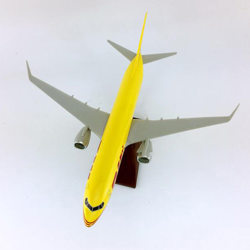 30CM Yellow simulation Aircraft 1:230 scale Boeing B737-800 model DHL airline airplane with base diecast alloy plane collectible
