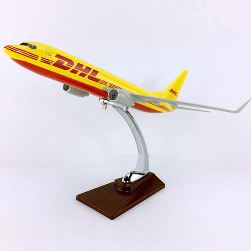 30CM Yellow simulation Aircraft 1:230 scale Boeing B737-800 model DHL airline airplane with base diecast alloy plane collectible